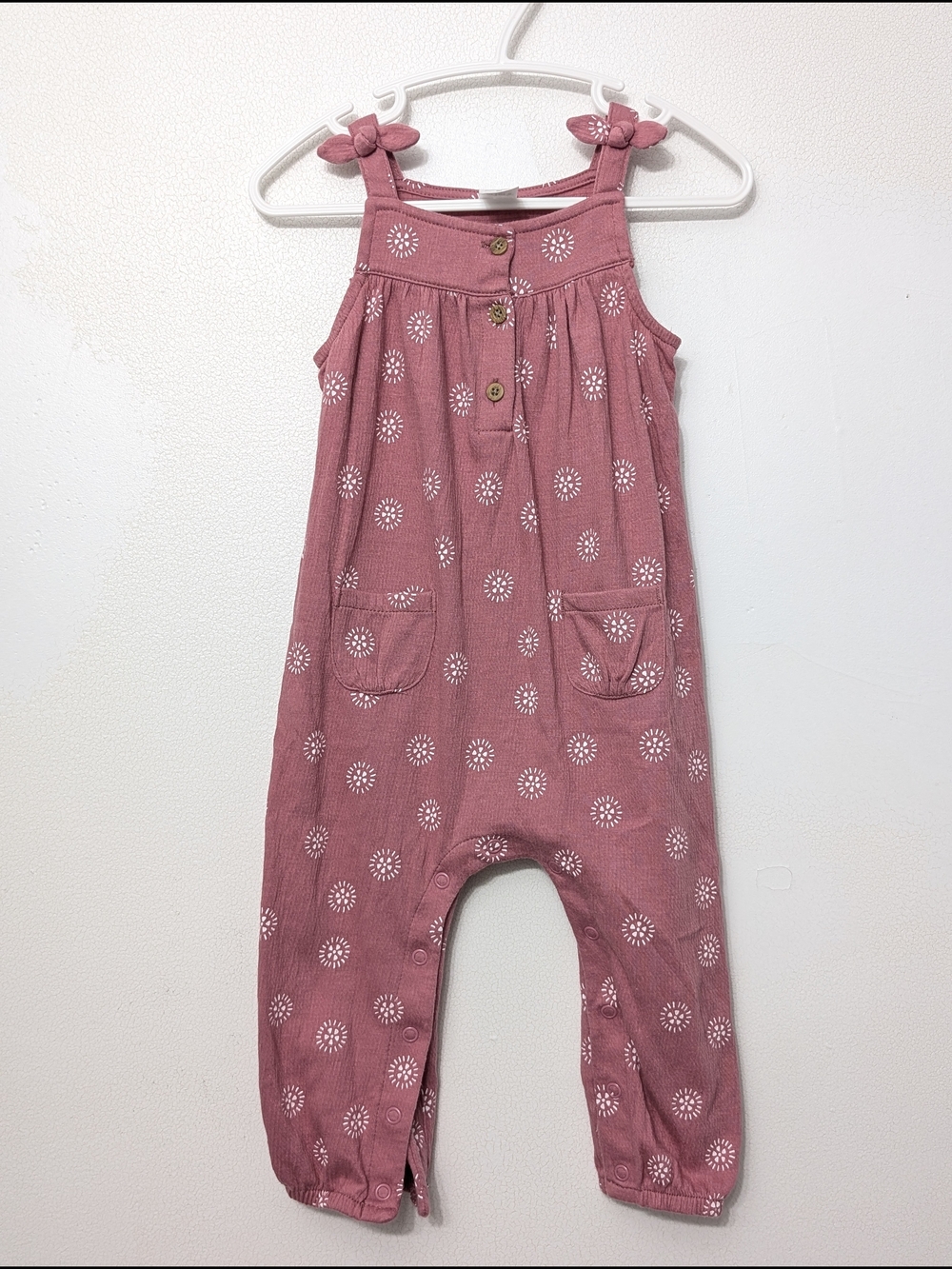 Carter's Dusty Rose Floral Pocket Romper